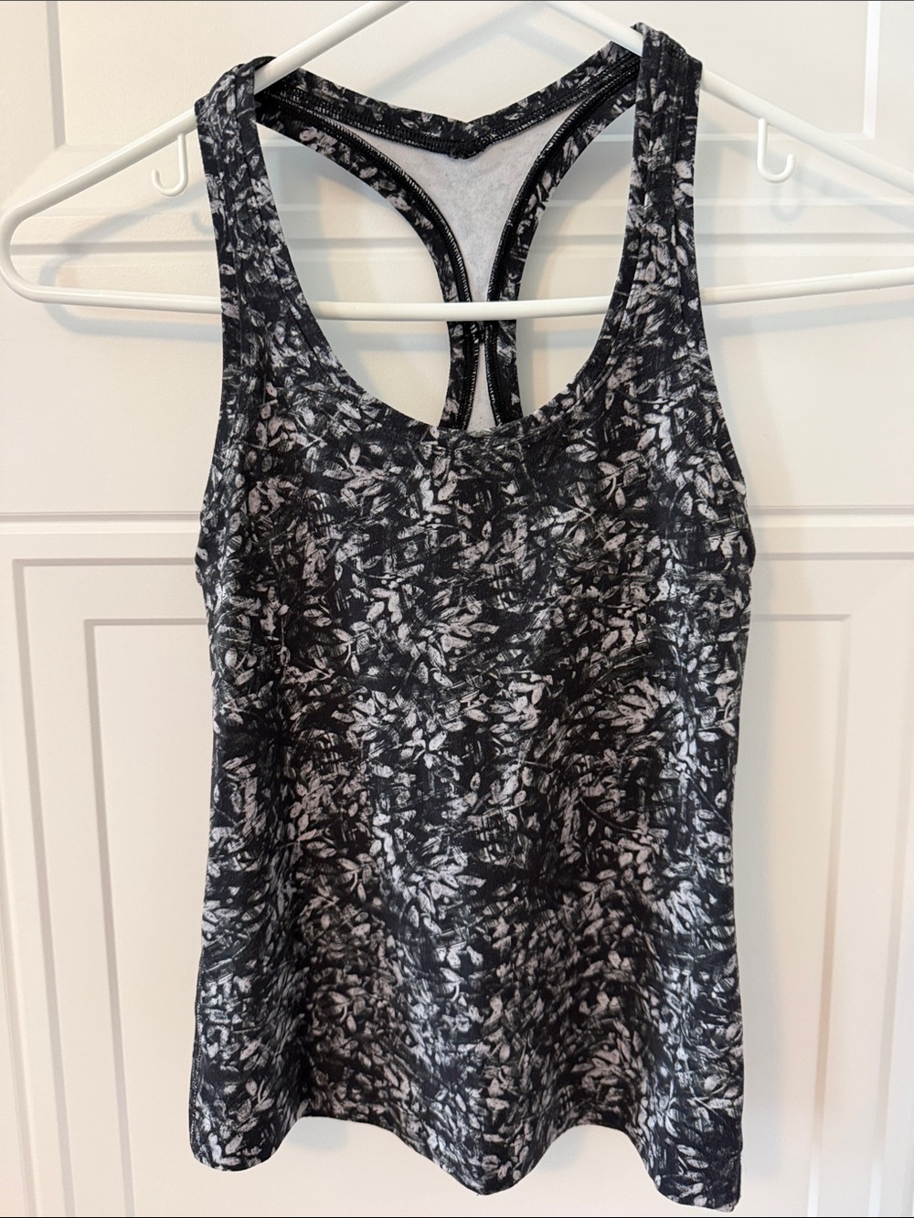lululemon athletica Black and White Printed Racerback Tank